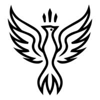 Phoenix logo or modern line icon. line art and icon design with bold outline. Black and white Pixel Perfect minimalistic symbol isolate white background. Creative logotype vector