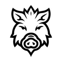 Boar logo or modern line icon. line art and icon design with bold outline. Black and white Pixel Perfect minimalistic symbol isolate white background. Creative logotype vector