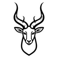 Antelope logo or modern line icon. line art and icon design with bold outline. Black and white Pixel Perfect minimalistic symbol isolate white background. Creative logotype vector