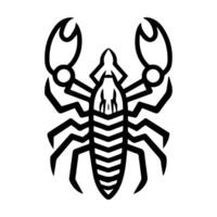 Scorpion Geometric logo or modern line icon. line art and icon design with bold outline. Black and white Pixel Perfect minimalistic symbol isolate white background. Creative logotype vector