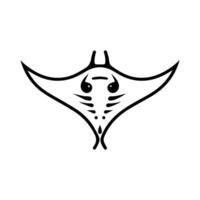 Manta logo or modern line icon. line art and icon design with bold outline. Black and white Pixel Perfect minimalistic symbol isolate white background. Creative logotype vector