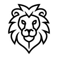 Lion logo or modern line icon. line art and icon design with bold outline. Black and white Pixel Perfect minimalistic symbol isolate white background. Creative logotype vector