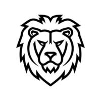Lion logo or modern line icon. line art and icon design with bold outline. Black and white Pixel Perfect minimalistic symbol isolate white background. Creative logotype vector