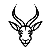 Antelope logo or modern line icon. line art and icon design with bold outline. Black and white Pixel Perfect minimalistic symbol isolate white background. Creative logotype vector
