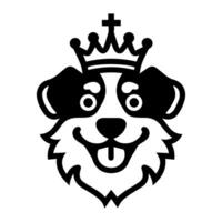 Royal Pets logo or modern line icon. line art and icon design with bold outline. Black and white Pixel Perfect minimalistic symbol isolate white background. Creative logotype vector