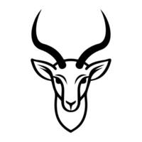 Antelope logo or modern line icon. line art and icon design with bold outline. Black and white Pixel Perfect minimalistic symbol isolate white background. Creative logotype vector