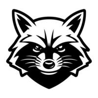 Raccoon Bandit logo or modern line icon. line art and icon design with bold outline. Black and white Pixel Perfect minimalistic symbol isolate white background. Creative logotype vector