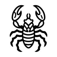 Scorpion Geometric logo or modern line icon. line art and icon design with bold outline. Black and white Pixel Perfect minimalistic symbol isolate white background. Creative logotype vector