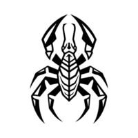 Scorpion Geometric logo or modern line icon. line art and icon design with bold outline. Black and white Pixel Perfect minimalistic symbol isolate white background. Creative logotype vector