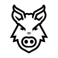 Boar logo or modern line icon. line art and icon design with bold outline. Black and white Pixel Perfect minimalistic symbol isolate white background. Creative logotype vector