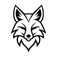 Fox Heraldic logo or modern line icon. line art and icon design with bold outline. Black and white Pixel Perfect minimalistic symbol isolate white background. Creative logotype vector