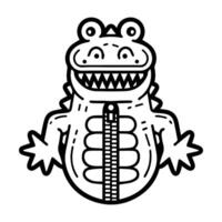 Croc Zipper logo or modern line icon. line art and icon design with bold outline. Black and white Pixel Perfect minimalistic symbol isolate white background. Creative logotype vector