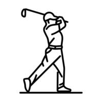 Golfer logo or modern line icon. line art and icon design with bold outline. Black and white Pixel Perfect minimalistic symbol isolate white background. Creative logotype vector