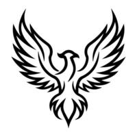 Phoenix logo or modern line icon. line art and icon design with bold outline. Black and white Pixel Perfect minimalistic symbol isolate white background. Creative logotype vector