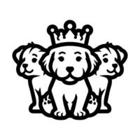 Royal Pets logo or modern line icon. line art and icon design with bold outline. Black and white Pixel Perfect minimalistic symbol isolate white background. Creative logotype vector