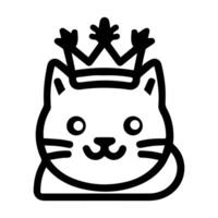 Royal Pets logo or modern line icon. line art and icon design with bold outline. Black and white Pixel Perfect minimalistic symbol isolate white background. Creative logotype vector