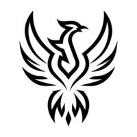 Phoenix logo or modern line icon. line art and icon design with bold outline. Black and white Pixel Perfect minimalistic symbol isolate white background. Creative logotype vector