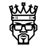 King logo or modern line icon. line art and icon design with bold outline. Black and white Pixel Perfect minimalistic symbol isolate white background. Creative logotype vector