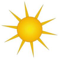 A vibrant illustration of a summer sun with golden rays in the shape of elongated pointed triangles, perfect for designs and summer themes. vector
