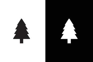 set of Christmas tree icon silhouette vector