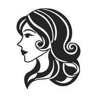 A close-up shot of a paper quilled artwork depicting a womans profile in black and white. vector