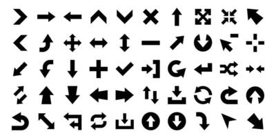 Arrow Pointer Icon Set.Glyph icons style vector