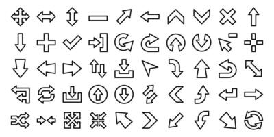 Arrow Pointer Icon Set.Glyph icons style vector