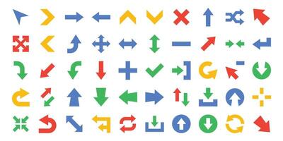 Arrow Pointer Icon Set.Glyph icons style vector
