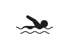 Swimming icon silhouette design template isolated vector