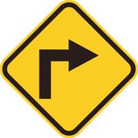 signpost sharp right turn vector