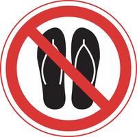 sign prohibiting wearing sandals vector