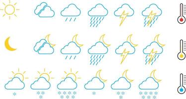 a set of weather climate vectors in the world
