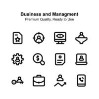 Take a look at this amazing business and management icons vector