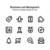 Take a look at this amazing business and management icons set vector