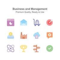 Get your hands on this creatively crafted business and management icons vector