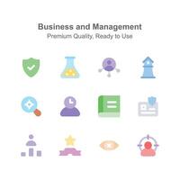 Get this amazing business and management icons up for premium use vector