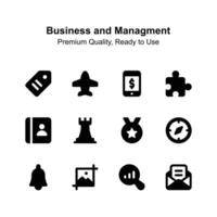Take a look at this amazing business and management icons set vector