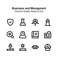 Get this amazing business and management icons up for premium use vector