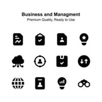 Visually perfect business and management icons set up for premium use vector