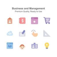 Pack of business and management icons, ready to use in websites and mobile apps vector