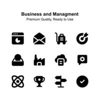 Get your hands on this creatively crafted business and management icons vector