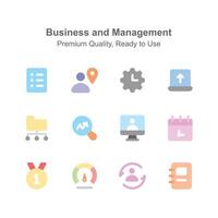 Have a look at creative business and management icons set, easy to use and download vector