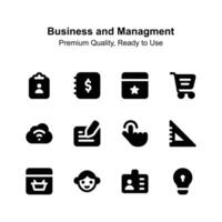 Pack of business and management icons, ready to use in websites and mobile apps vector