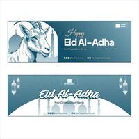 Eid Adha Banner Elegant Modern Design Free vector