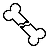 Broken Bone Line Icon Design vector