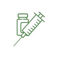 Injection and medicine illustrations design in line style. symbol of injection in the field of medicine. injection icon for illustration design and also as a source of basic graphic elements vector