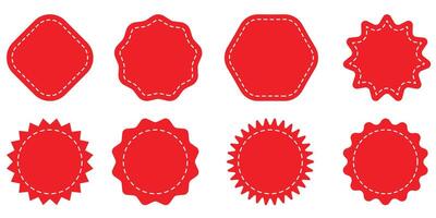Set of badge icon. Qualification certificate medal. Red color badge symbol collection. vector