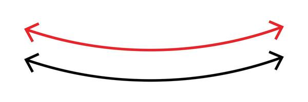 Horizontal curve long arrow signs. vector