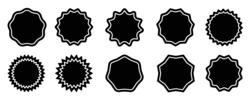 Set of badge icon. Qualification certificate medal. Red color badge symbol collection. vector