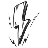 Doodle sketch style of electric lightning bolt symbol illustration for concept design. vector